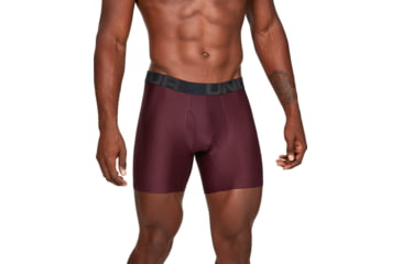 Image of Under Armour UA Tech Boxerjock 6in 2-Pack - Mens, Dark Maroon, X-Large, 1327415601XL