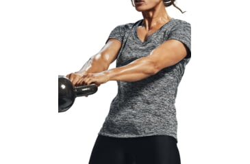Image of Under Armour UA Tech Twist V-Neck T-Shirt - Womens, Black, 2X-Large, 12585680012XL