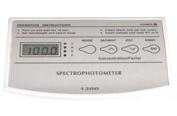 Image of UNICO 1200 Spectrophotometer 5nm Bandpass w/10mm Single Square Cuvette Holder,220V S-1200E