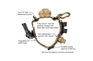 Image of United States Tactical Operator Belt w/D-Ring, Coyote, Extra Large, UST-BLT00202DXL