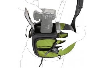 Image of Vanguard BIIN 37 Green Camera Bag - Open View