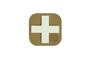 Image of Vanquest Gear 1.5 in x1.5 in Medical Cross Glow In The Dark Patch, Coyote Tan, 9ZMDCR-150-CT-GITD