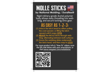 Image of Vanquest Gear 5in MOLLE STICKS STIX 4 Pack, Coyote Tan, Small 99MS5X4-CT