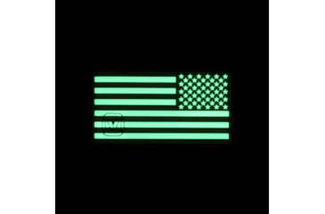 Image of Vanquest Gear US Flag Reversed / Right-Star - Glow In The Dark Patch, Black, 9ZUSFGR-275-BK-GITD
