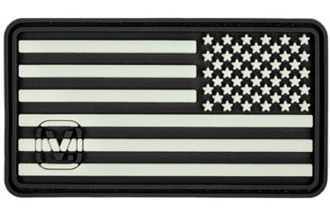 Image of Vanquest Gear US Flag Reversed / Right-Star - Glow In The Dark Patch, Black, 9ZUSFGR-275-BK-GITD