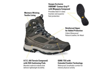 Image of Vasque Breeze AT GTX Hiking Shoes - Womens, Gargoyle/Dark Slate, 7 US, Wide, 07023W 070