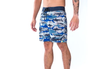 Image of Vast Shark Camo Print Men's Boardshort, Navy, B631-123
