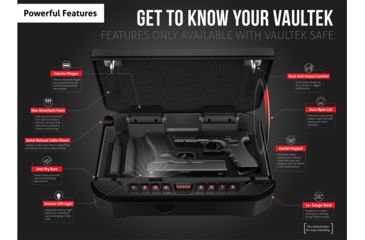 Image of Vaultek Safe VT Full-Size Bluetooth Pistol Vault, Black, VT-BK