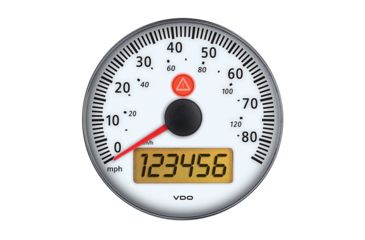 Image of VDO Viewline 3-3/8" 85mm 85 MPH/140 KMH Electronic Speedometer 12/24V w/o Bezel - Ivory 79909