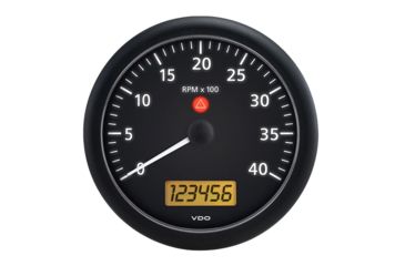Image of VDO Viewline 4-3/8" 110MM Onyx 4000 RPM Tachometer w/Multifunction LCD - Black 76462