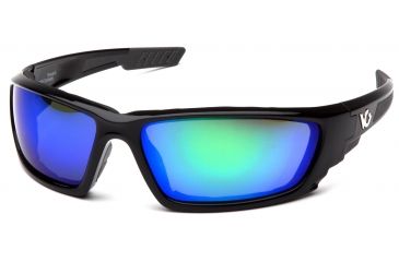 Image of Venture Gear Brevard Safety Glasses - Green Mirror Anti-Fog Lens, Shiny Black Frame, VGSB1057DT