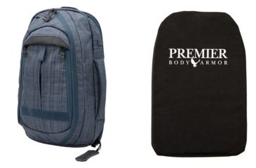 Image of Vertx Commuter Sling 2.0 in Heather Navy with Premier Body Armor Ballistic Panel