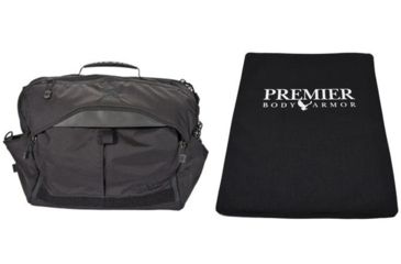 Image of Vertx EDC Courier Messenger Bag in Black with Premier Body Armor Ballistic Panel