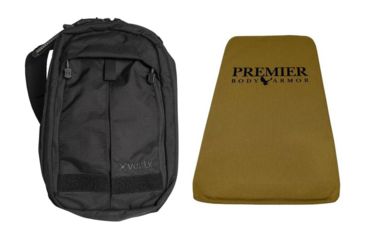 Image of Vertx EDC Transit Sling Backpack in Black with Premier Body Armor Ballistic Panel