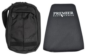 Image of Vertx EDC Transit Sling Backpack in Black with Premier Body Armor Ballistic Panel