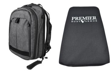 Image of Vertx EDC Transit Sling Backpack in Heather Black with Premier Body Armor Ballistic Panel