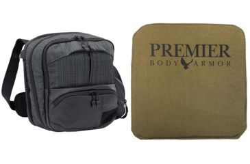Image of Vertx Essential Bag 2.0 10L Backpack with Premier Body Armor Small Tan Ballistic Panel, Black, F1 VTX5031 HBK/GBK NA-KIT2