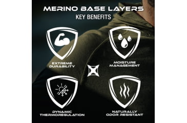 Image of Vertx Merino Base Layer Hoody - Mens, Ranger Green, Small, VTX1529RGNSMALLNA