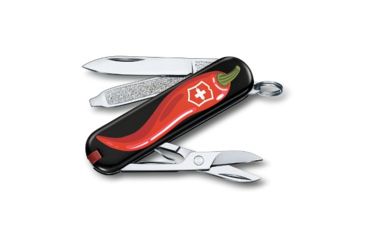 Image of Victorinox Classic SD Small Pocket Knife with Scissors and Screwdriver, Chili Peppers, 58mm 0.6223.L1904US2