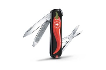 Image of Victorinox Classic SD Small Pocket Knife with Scissors and Screwdriver, Chili Peppers, 58mm 0.6223.L1904US2