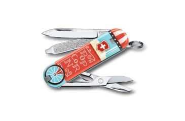 Image of Victorinox Classic SD Small Pocket Knife with Scissors and Screwdriver, Let It Pop, 58mm 0.6223.L1910US2