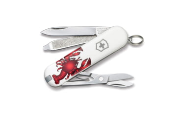 Image of Victorinox Classic SD Stainless Steel Swiss Army Knife, White w/ Lobster