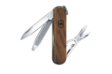 Image of Victorinox Classic SD Wood Stainless Steel Swiss Army Knife, Walnut, 58mm, 0.6221.63-X1