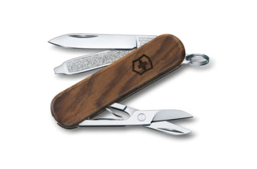 Image of Victorinox Classic SD Wood Stainless Steel Swiss Army Knife, Walnut, 58mm, 0.6221.63-X1