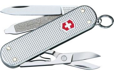 Image of Victorinox Classic SD Silver Alox Swiss Army Knife Silver Alox Ribbed 53012