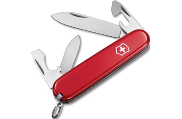 Image of Victorinox Recruit Pocket Knife, 3.25in Closed Blade, Stainless Steel, Red Corian Handle, 0.2503-X3