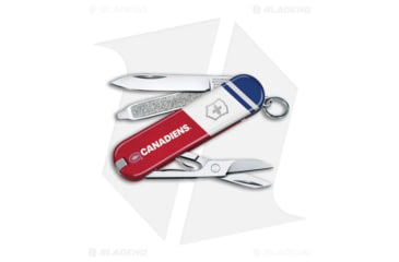 Image of Victorinox Swiss Army Knife Classic SD Folding Knives, 1.55in, Blue/Red/White Handle, Montreal Canadiens, Steel/Blue/Red/White, 2.25in, BHQ-205621