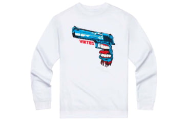 Image of Viktos Fleece Point Five Oh Crew Sweaters  Men's, White, Small, 1702902
