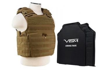 Image of Vism 2963 Series Expert Plate Carrier includes two of the Larger BSC1114 Soft Ballistic Panels, Tan BSLCVPCVX2963T-A