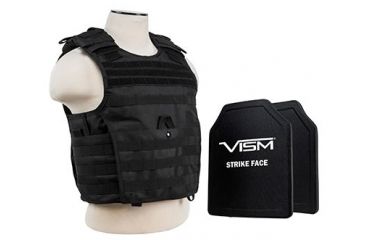 Image of Vism 2963 Series Expert Plate Carrier includes two BPC1012 PE Ballistic Hard Plates, Black BPCVPCVX2963B-A