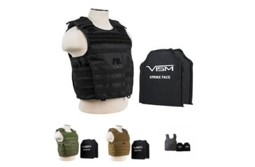 Image of Vism 2963 Series Expert Plate Carrier w/ Two Ballistic Plates, Black, Green, Tan, Urban Grey