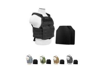 Image of Vism Plate Carrier Vest w/2 10x12in Level IIIA Shooters Cut Hard Ballistic Panels, Black, Digital Camo, Green, Tan, Urban Gray