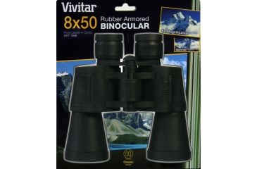 Image of Vivitar Classic Series 8x50 Rubberized Full Size Binoculars Clamshell