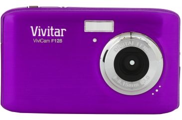 Image of Vivitar 14.1 Megapixel F128 HD Digital Camera Kit w/4 GB Card, Case, Tripod - Purple VF128-PUR/KIT-PR 