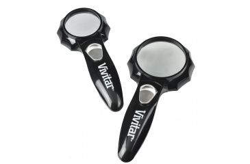 Image of Vivitar Lighted 6-LED Handheld Magnifiers 4x and 6x Magnification Set of 2 VIV-MAG-2