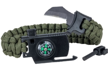 Image of Voodoo Tactical Survival Bracelet w/ Mini Knife And Compass, OD Green, One Size, 02-2020004000