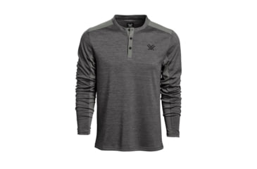 Image of Vortex Northern Heights Henley Long Sleeve - Mens, Grey Heather, Large, 220-19-GHTL