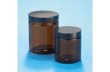 Image of VWR Amber Glass Jars, Wide Mouth VW5421689C26 Bulk Packs With Unattached Caps In Bags