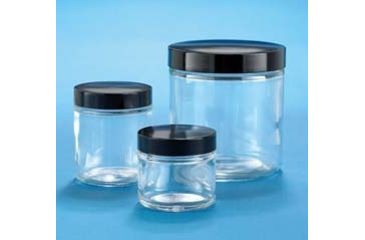 Image of VWR Clear Glass Jars, Wide Mouth VW5410663V21 Convenience Packs With Caps Attached