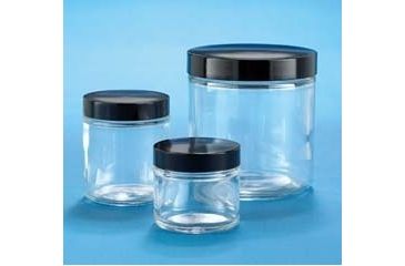 Image of VWR Clear Glass Jars, Wide Mouth VW5410663V22 Convenience Packs With Caps Attached