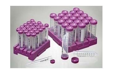 Image of VWR High-Performance Centrifuge Tubes with Flat or Plug Caps, Polypropylene, Sterile 3146-335-306 Conical-Bottom Centrifuge Tubes 15 Ml Tubes With Flat Caps