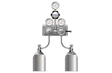 Image of VWR SG-900 Semiautomatic Switchover Manifolds for Noncorrosive and Corrosive Gases Chrome-Plated Brass Manifolds, Each, 4702673