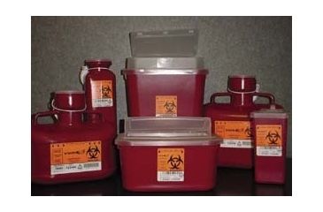 Image of VWR Sharps Container Systems Extended Neck Sharps Containers Tall Tray Size With Needle Remover, Case of 20, 178V
