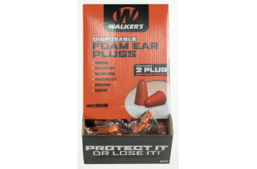 Image of Walkers GWPFP200BX Ear Plugs Counter Display Foam 32 DB Orange 100 Pair