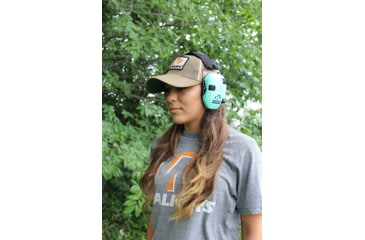 Image of Walkers Razor Slim Shooter Folding Electronic Ear Muff, 23 dB NRR, Light Teal, GWP-RSEM-LTL