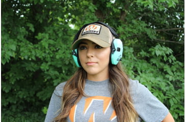Image of Walkers Razor Slim Shooter Folding Electronic Ear Muff, 23 dB NRR, Light Teal, GWP-RSEM-LTL